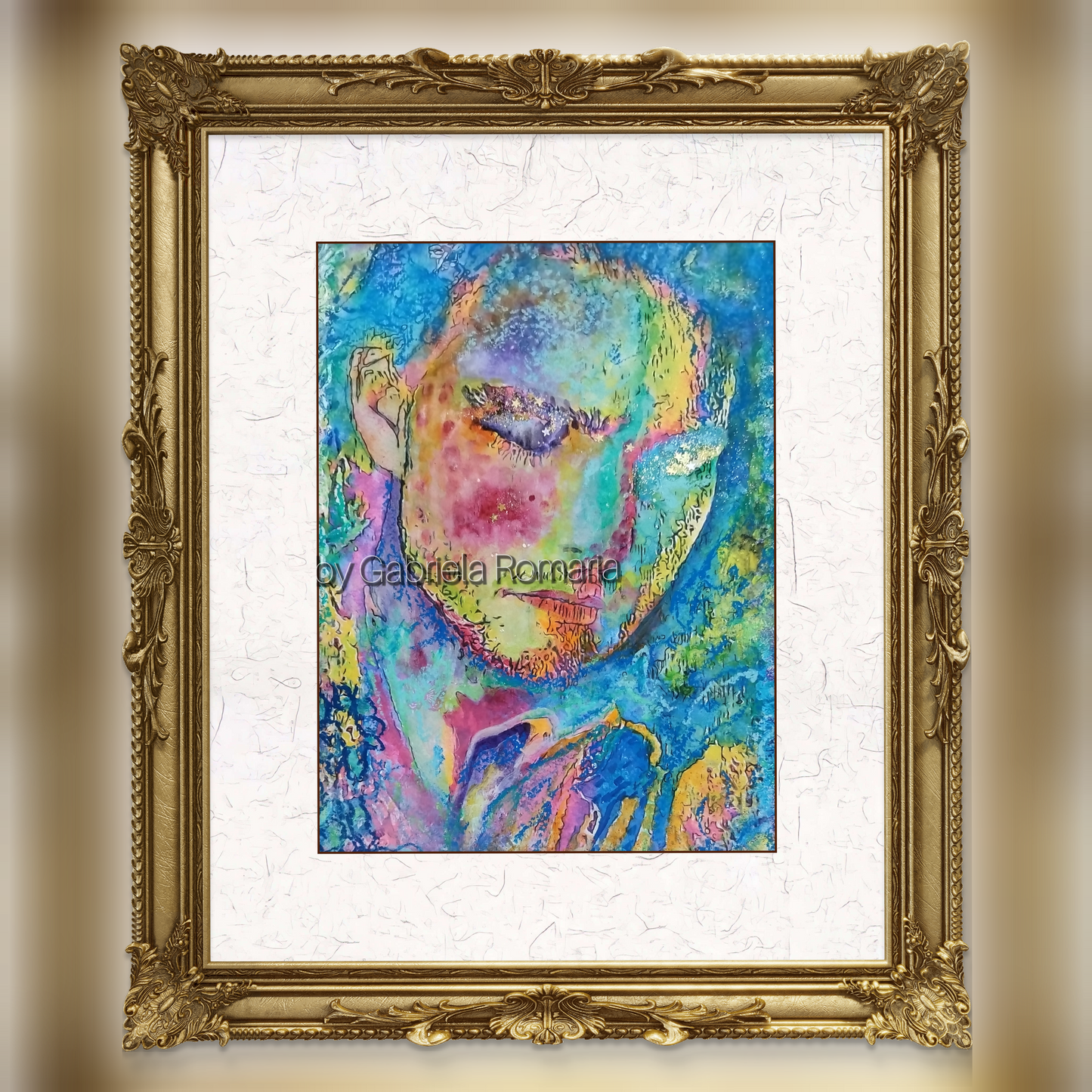 Tom Cruise thinking... Original Watercolor painting by Gabriela Romaria
