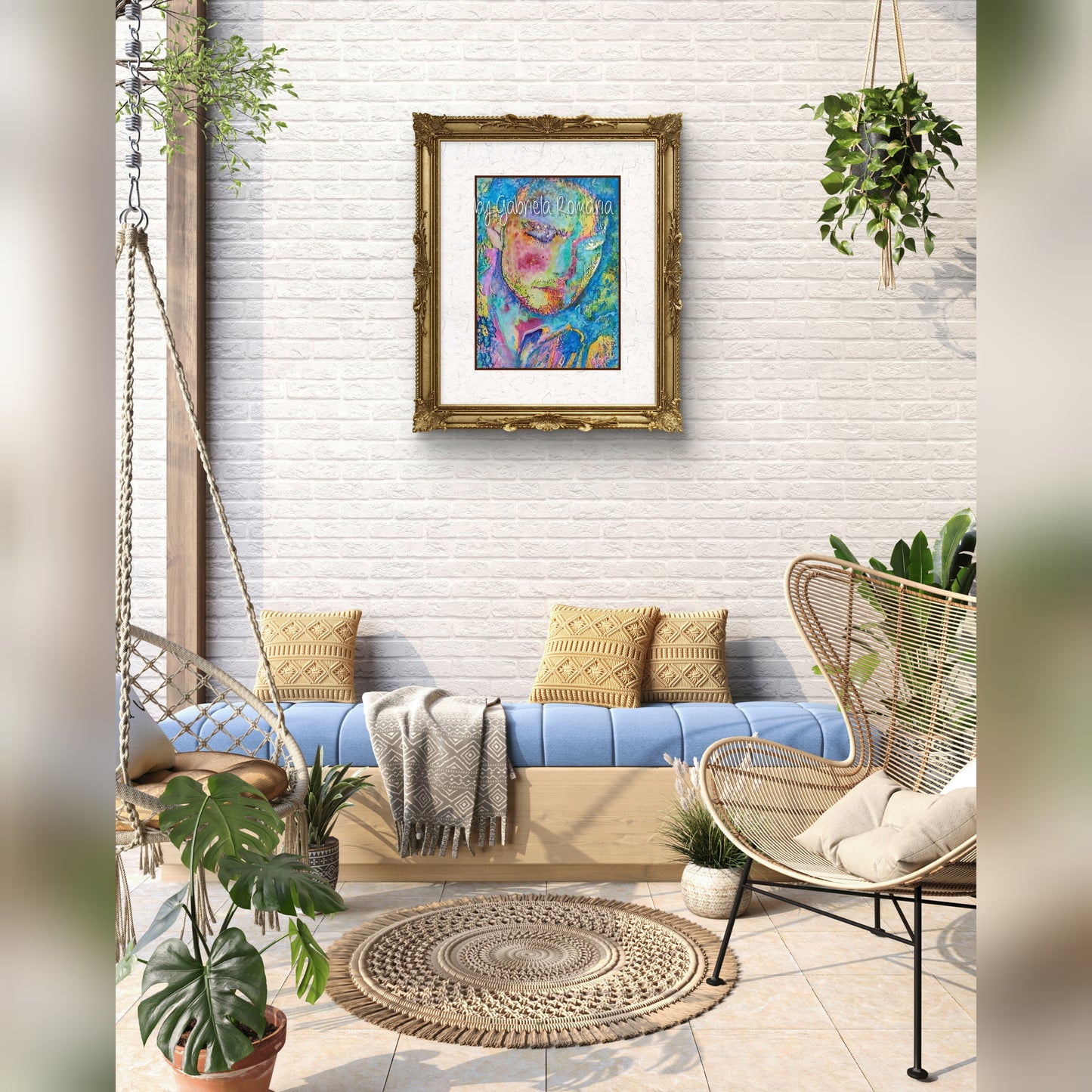 Tom Cruise thinking... Original Watercolor painting by Gabriela Romaria