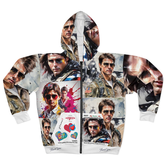 Unisex Zip Hoodie Tom Cruise art portraits by Gabriela Romaria