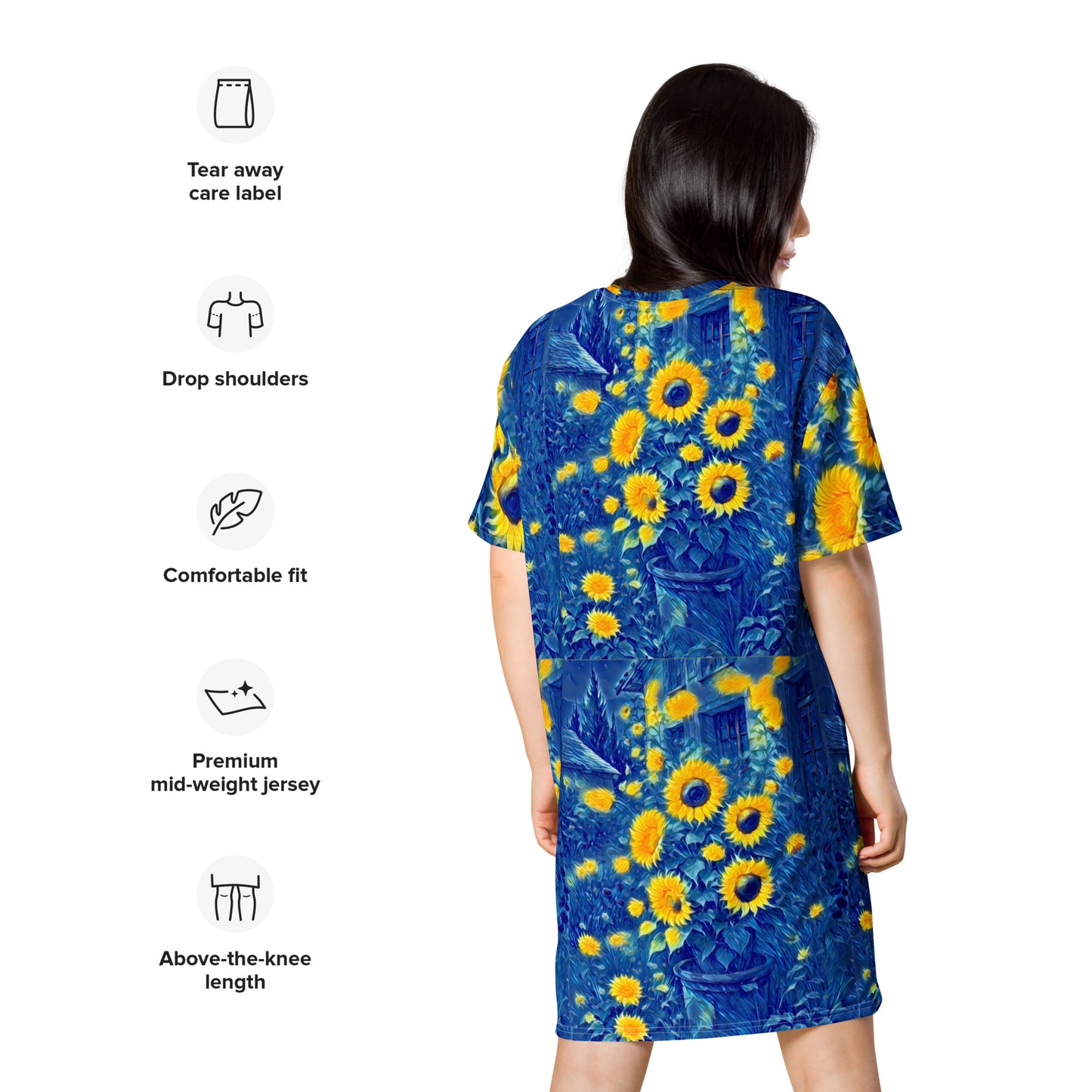 T-shirt dress Sunflowers by Gabriela Romaria